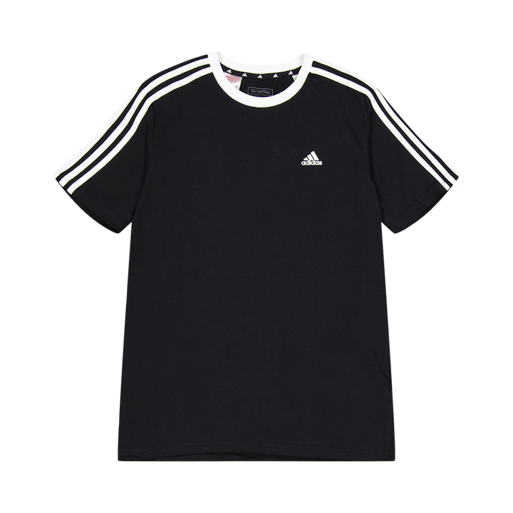 Essentials medvilniniai marškinėliai su trimis juostelėmis "Loose Fit Boyfriend T-Shirt", juodos spalvos