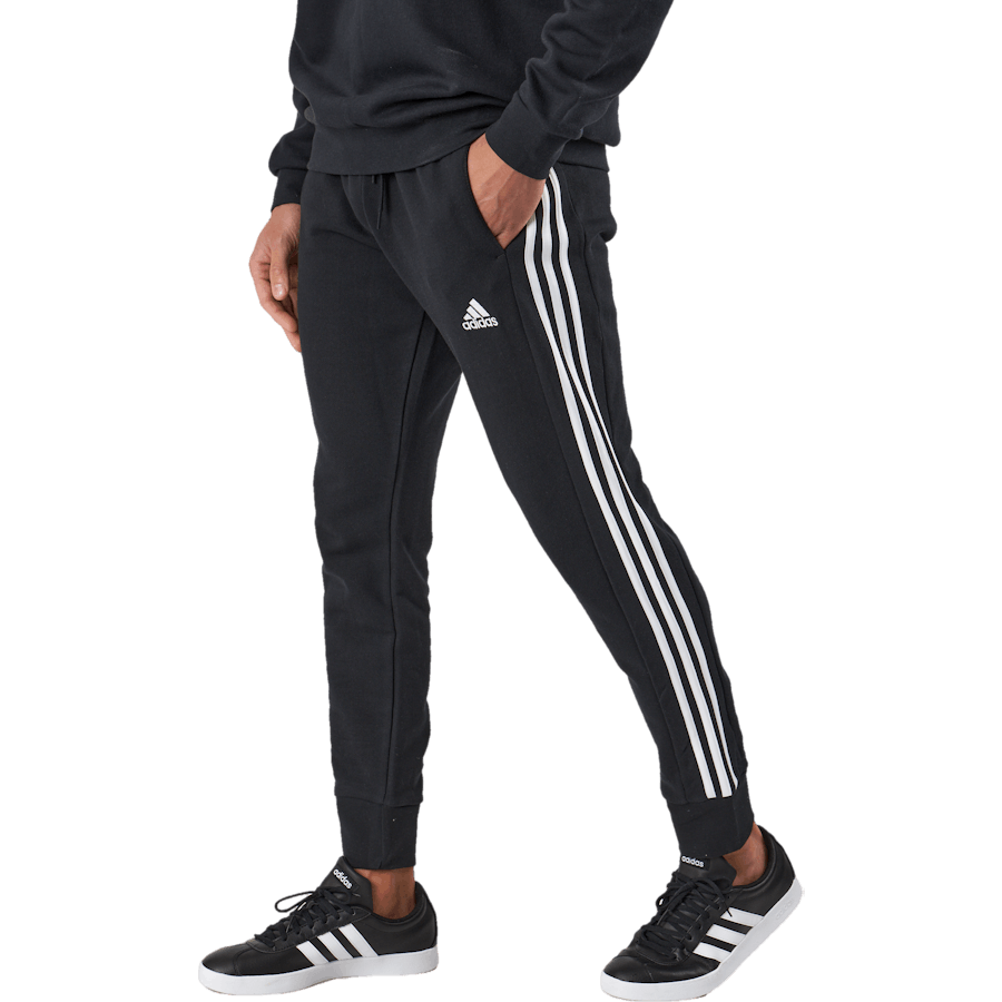 Essentials Joggerji iz francoskega frotirja z zoženimi manšetami in 3 črticami Black