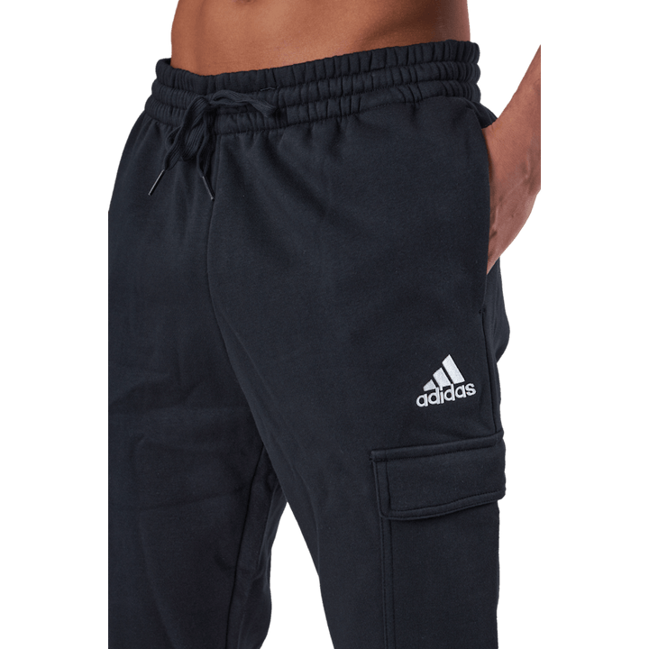 Essentials Fleece Regular Tapered Cargo Joggers Black