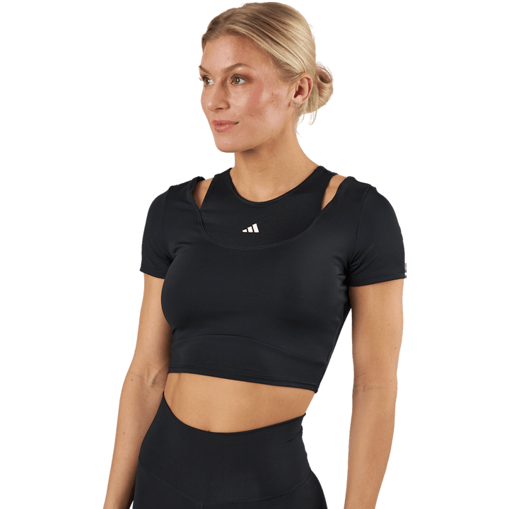 Maglietta HIIT AEROREADY Crop Training Nero