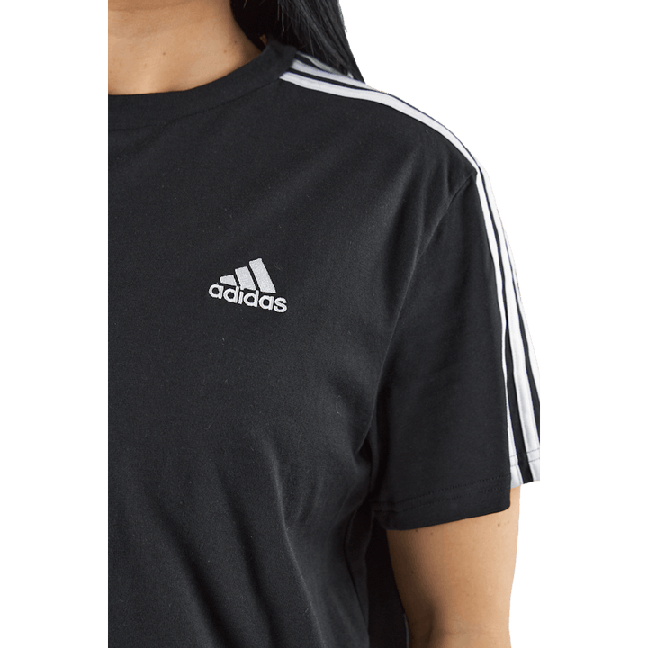 Essentials 3-Stripes Single Jersey Crop Top Nero
