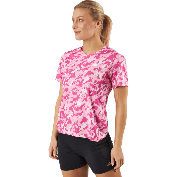 Own the Run Camo Running T-Shirt Clear Pink