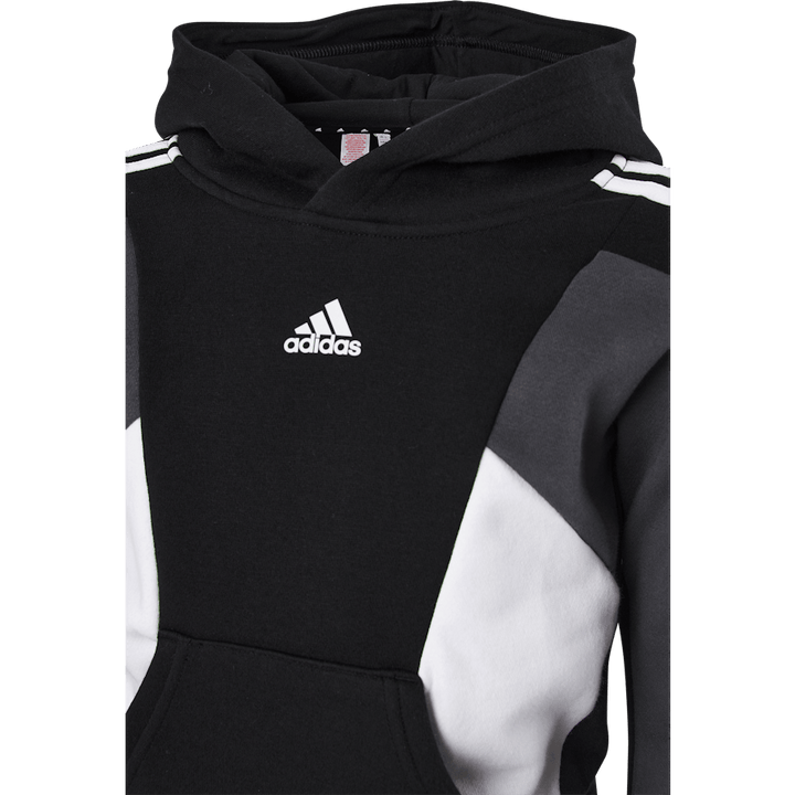 Sweat à capuche colorblock 3 bandes noir