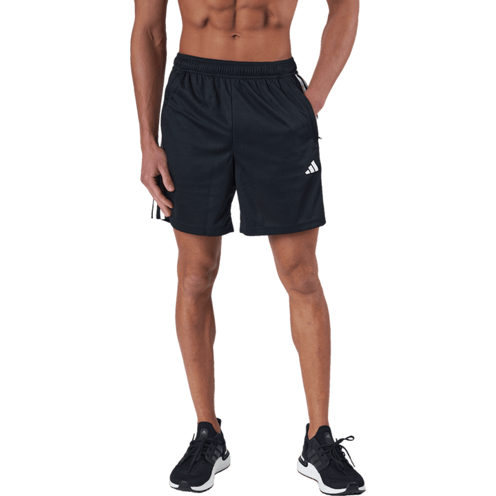 Train Essentials Piqué 3-Stripes Training Shorts Black