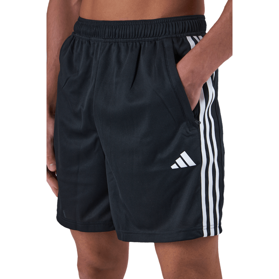Train Essentials Piqué 3-Stripes Training Shorts Black