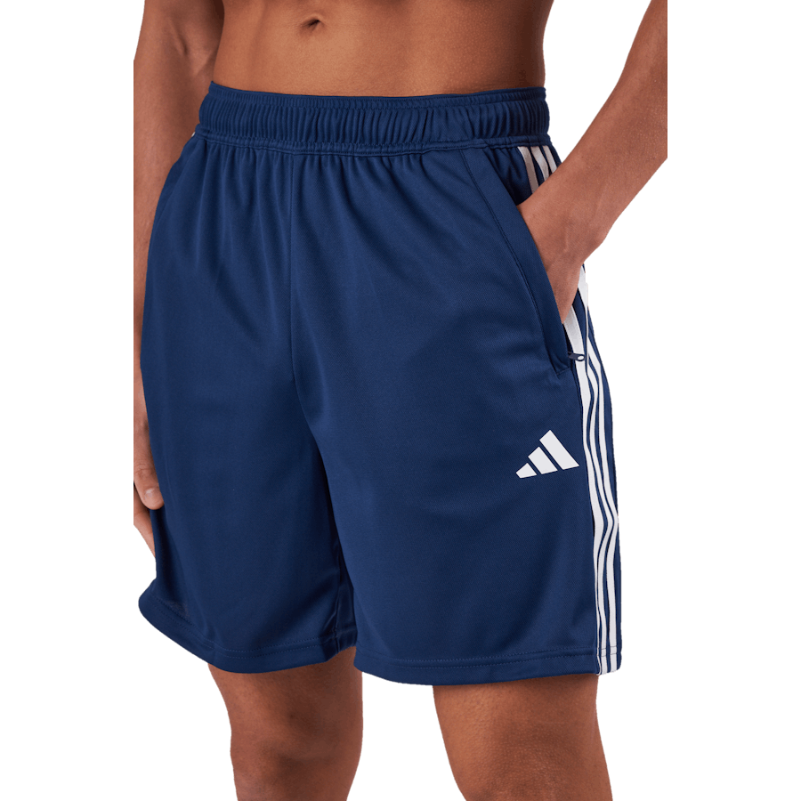 Train Essentials Piqué 3-Stripes Training Shorts Dark Blue