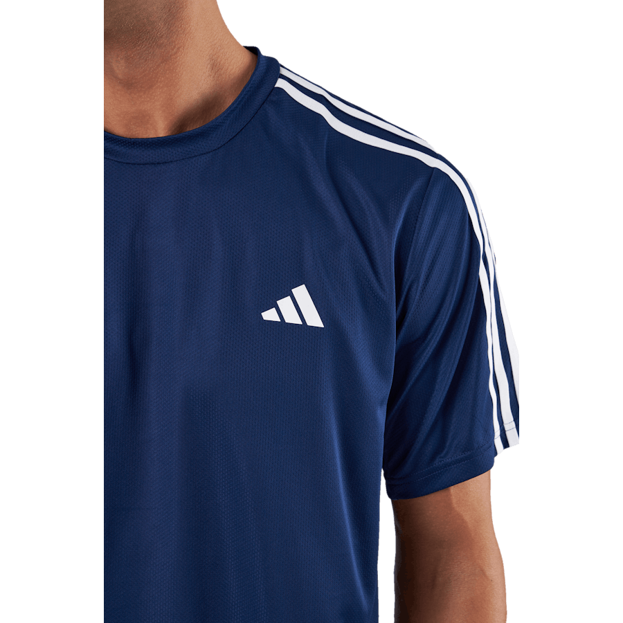 T-shirt d'entraînement Train Essentials 3-Stripes bleu foncé / blanc