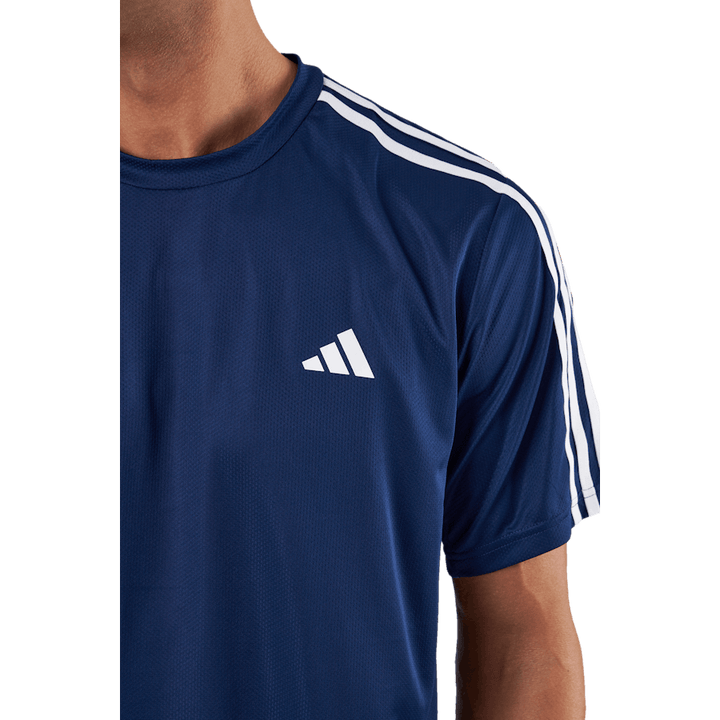 T-shirt d'entraînement Train Essentials 3-Stripes bleu foncé / blanc
