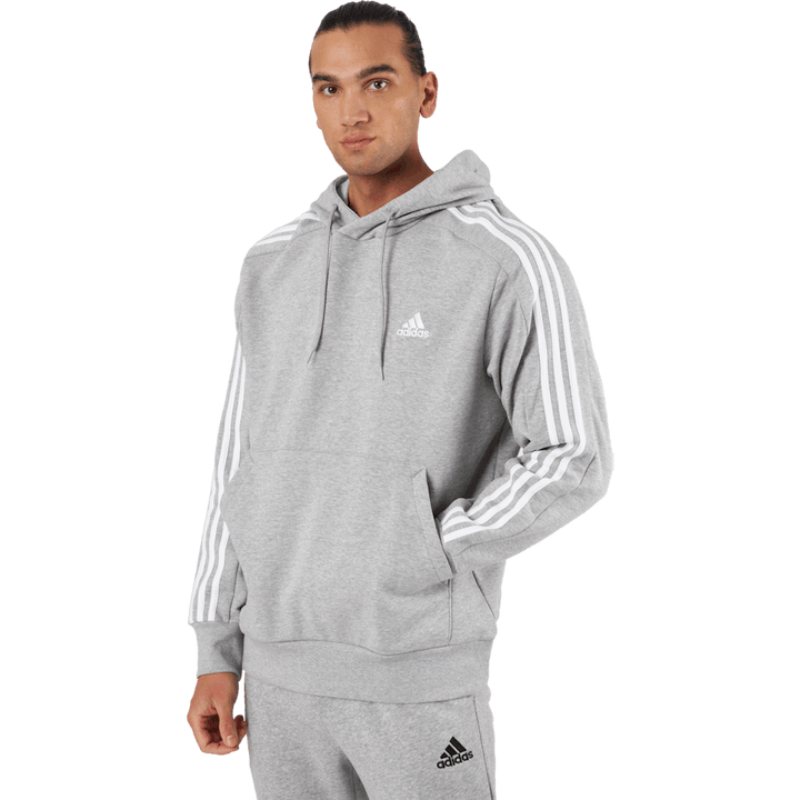 Essentials French Terry 3-Stripes Hoodie Medium Grey Heather