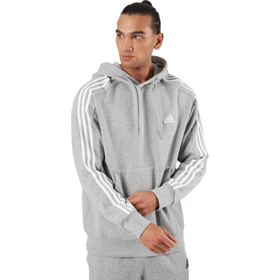 Essentials French Terry 3-Stripes Hoodie Medium Grey Heather