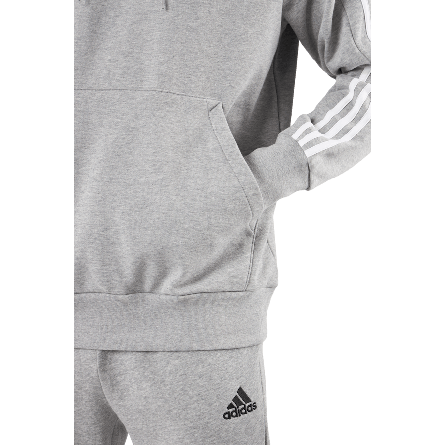 Essentials French Terry 3-Stripes Hoodie Medium Grey Heather
