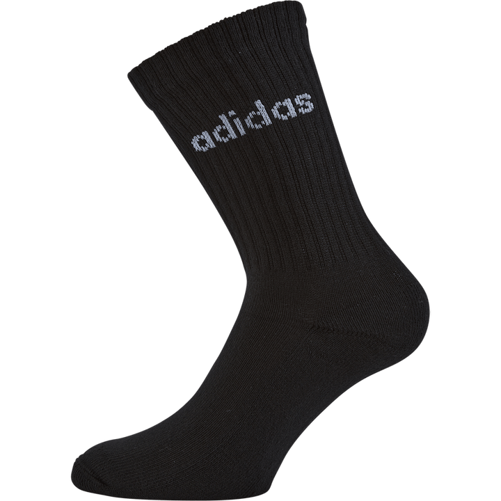 Linear Crew Cushioned Socks 3 Pairs Black / White