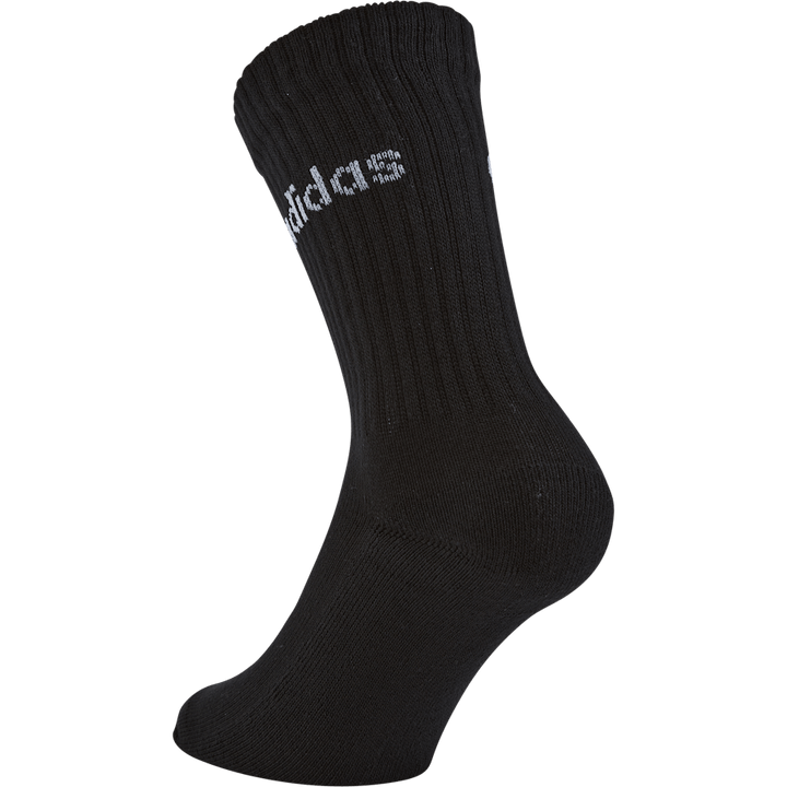 Linear Crew Cushioned Socks 3 Pairs Black / White