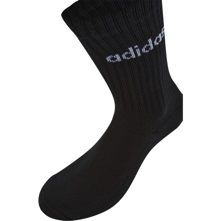Linear Crew Cushioned Socks 3 Pairs Black / White