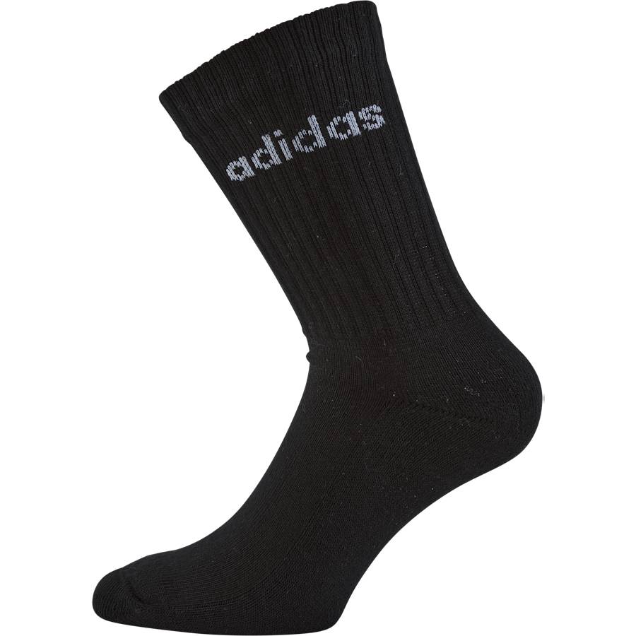 Chaussettes matelassées Linear Crew (3 paires) Gris moyen chiné / Blanc / Noir