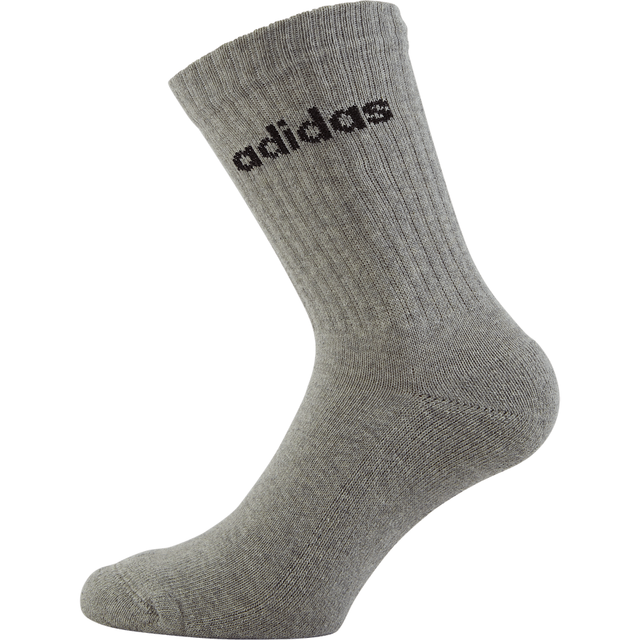 Chaussettes matelassées Linear Crew (3 paires) Gris moyen chiné / Blanc / Noir