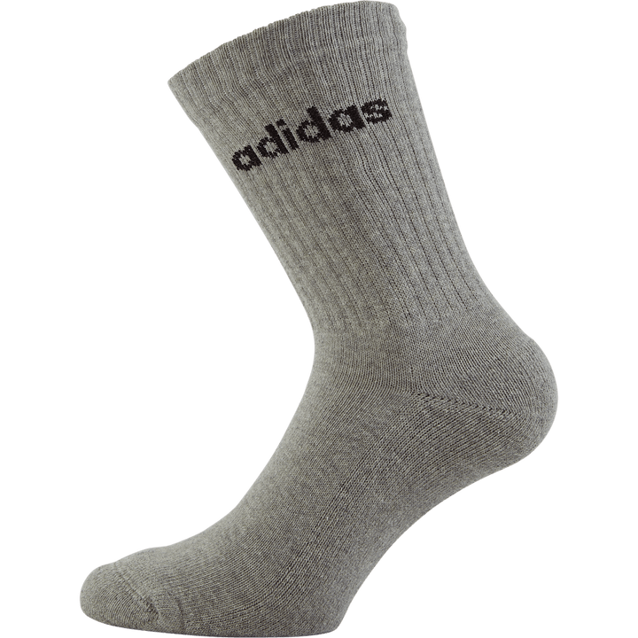 Chaussettes matelassées Linear Crew (3 paires) Gris moyen chiné / Blanc / Noir