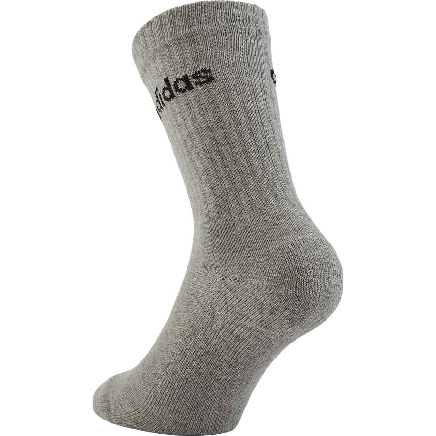 Chaussettes matelassées Linear Crew (3 paires) Gris moyen chiné / Blanc / Noir