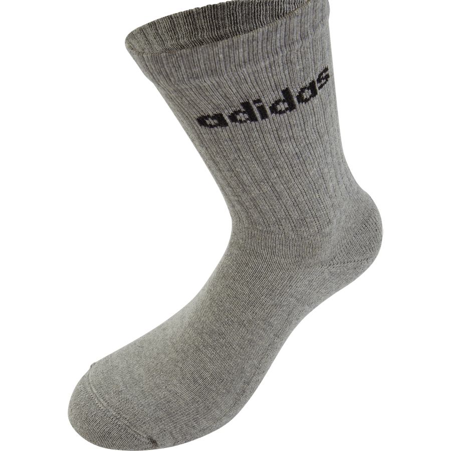 Chaussettes matelassées Linear Crew (3 paires) Gris moyen chiné / Blanc / Noir