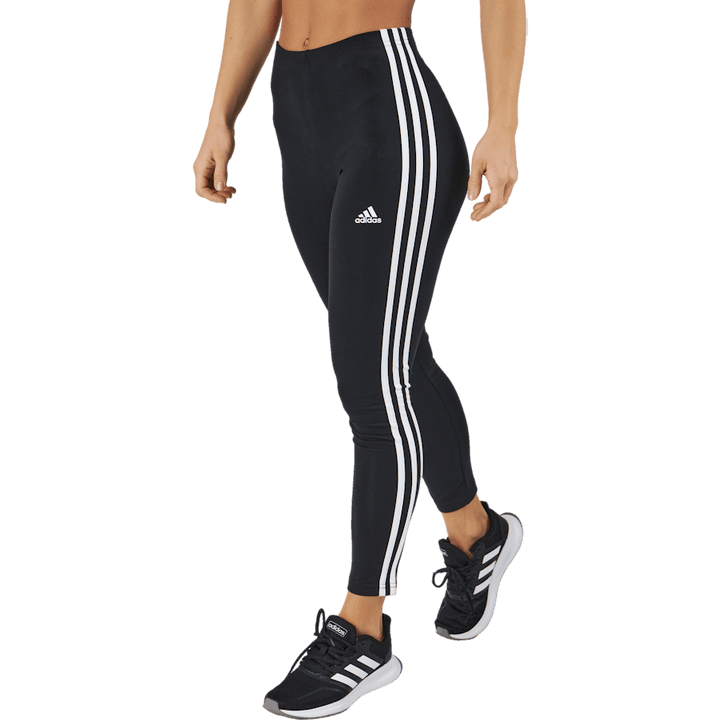 Essentials 3-Stripes High-Waisted Single Jersey Leggings Black / White
