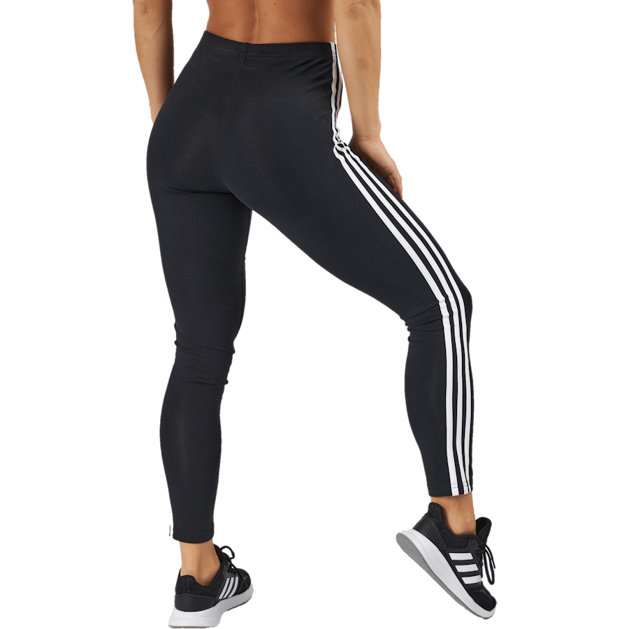 Essentials 3-Stripes High-Waisted Single Jersey Leggings Black / White