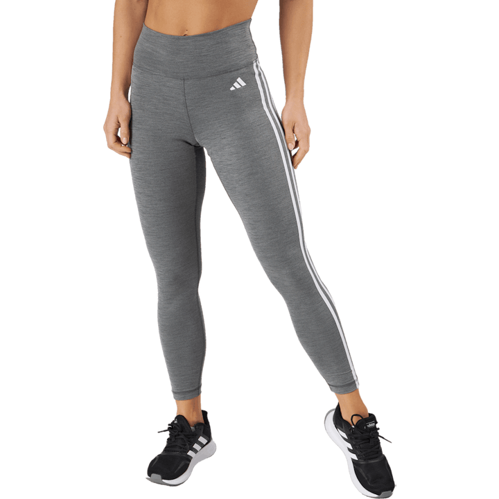 Train Essentials 3-Stripes a vita alta 7/8 Leggings Grigio scuro Heather