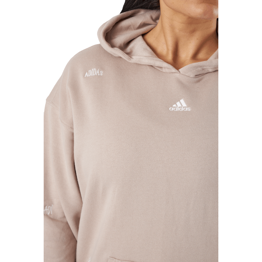 Relaxed Hoodie with Healing Crystals-Inspired Graphics Wontau/White