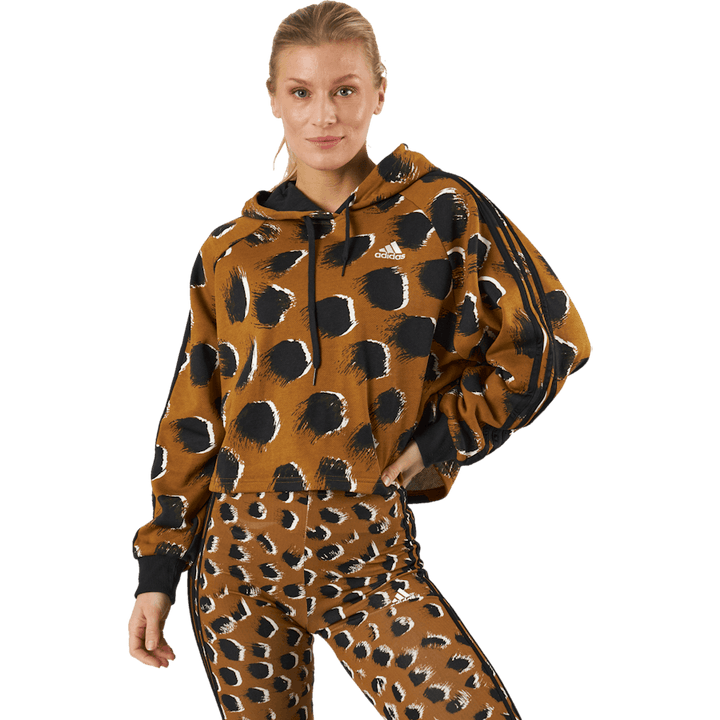 Essentials 3-Stripes Animal Print Hoodie Brostr/Multco/Black