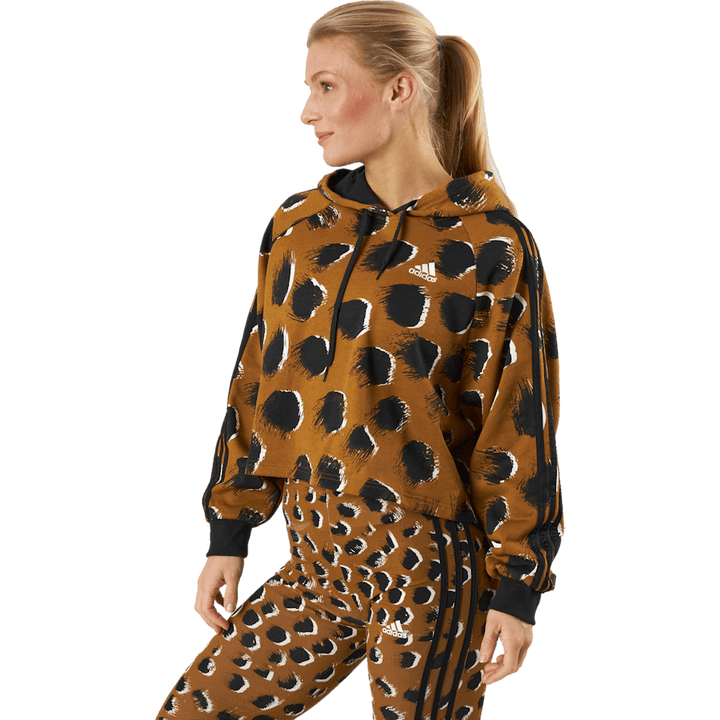 Essentials 3-Stripes Animal Print Hoodie Brostr/Multco/Black