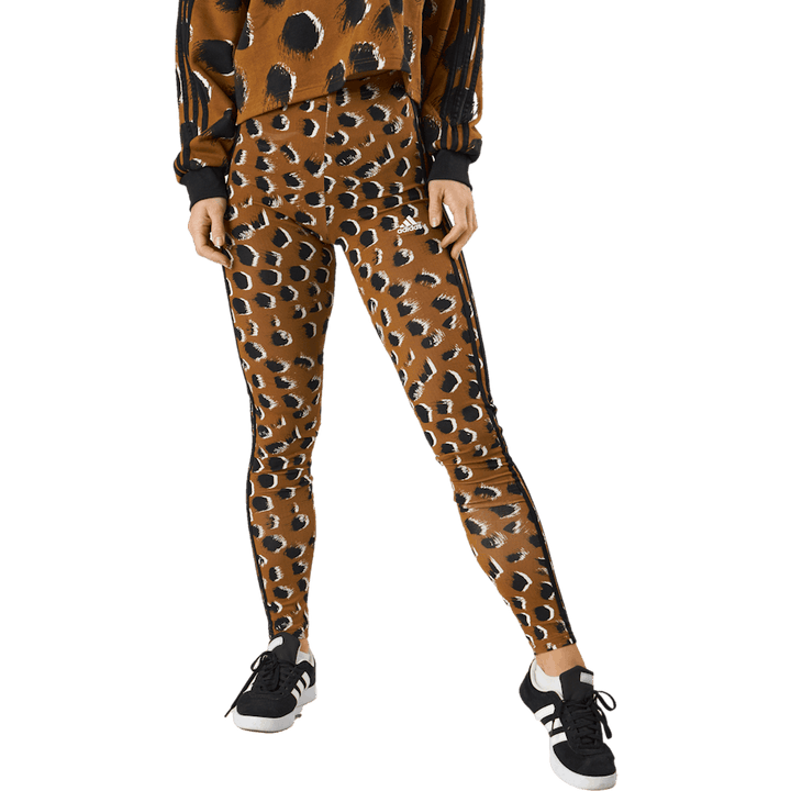 Essentials 3-Stripes Animal Print Leggings Brostr/Multco/Black