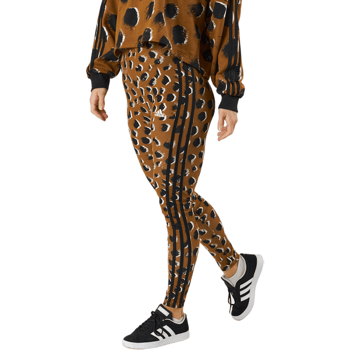 Essentials 3-Stripes Animal Print Leggings Brostr/Multco/Black