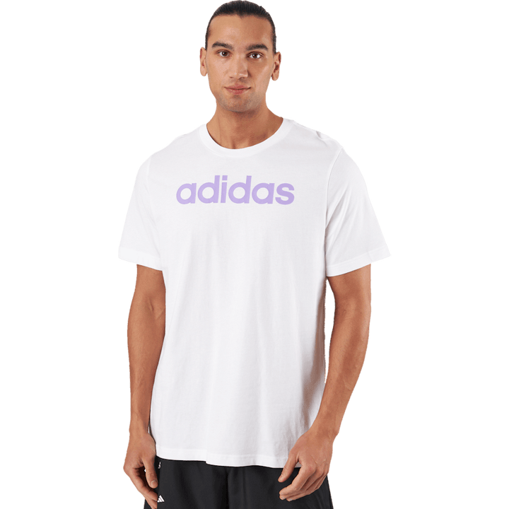 T-shirt Essentials en jersey simple avec logo brodé linéaire blanc