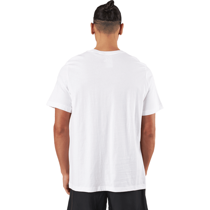 T-shirt Essentials en jersey simple avec logo brodé linéaire blanc
