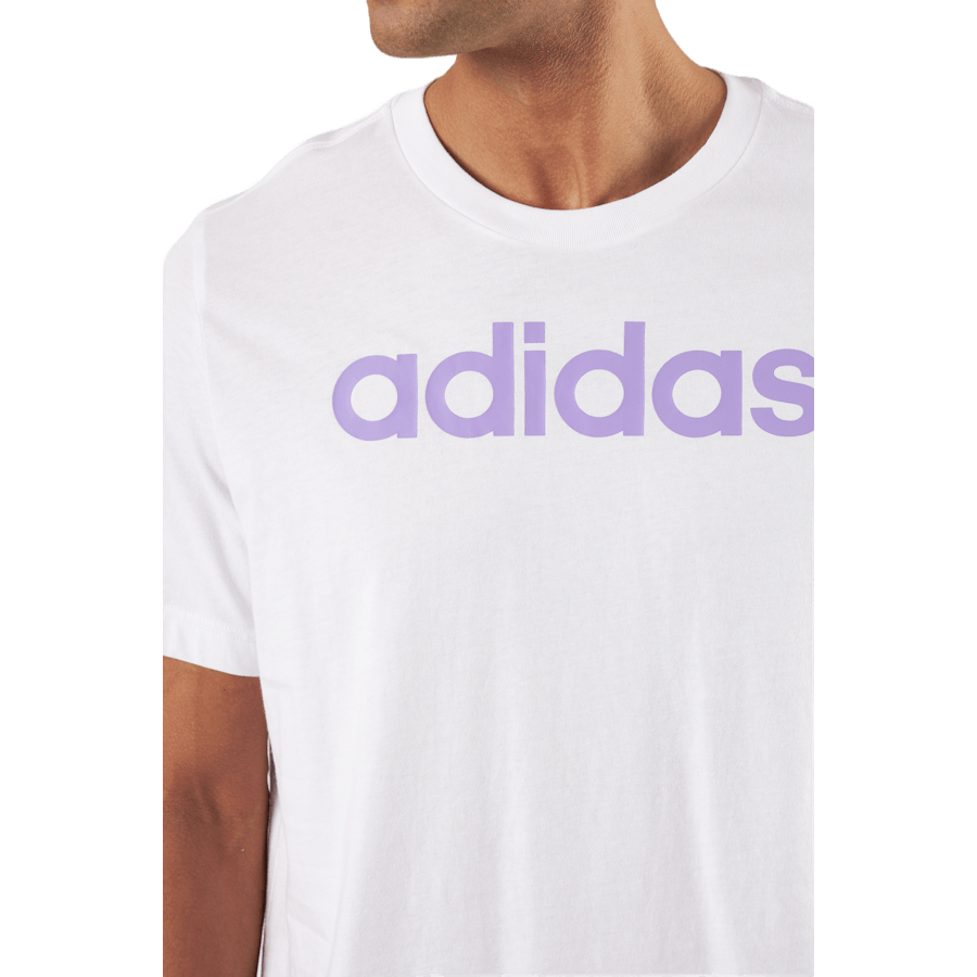 T-shirt Essentials en jersey simple avec logo brodé linéaire blanc