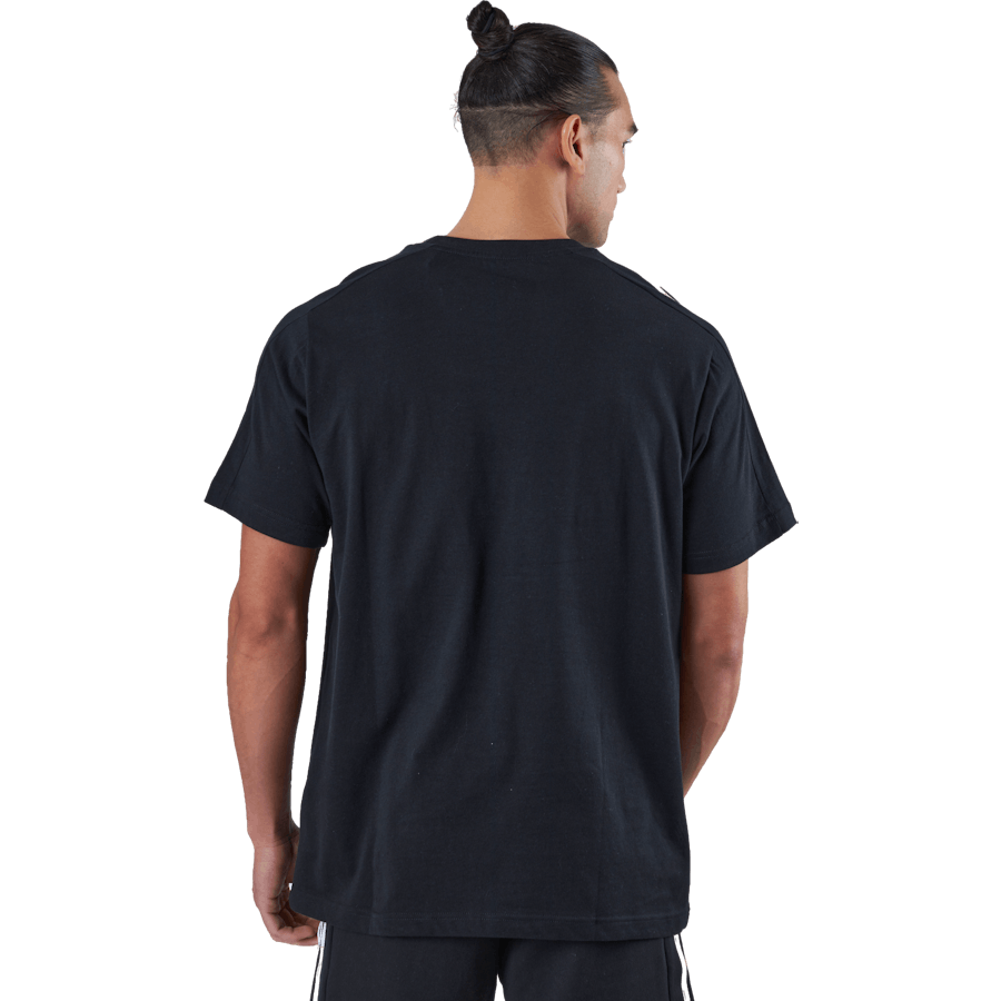 Essentials Single Jersey 3-Streifen T-Shirt Schwarz