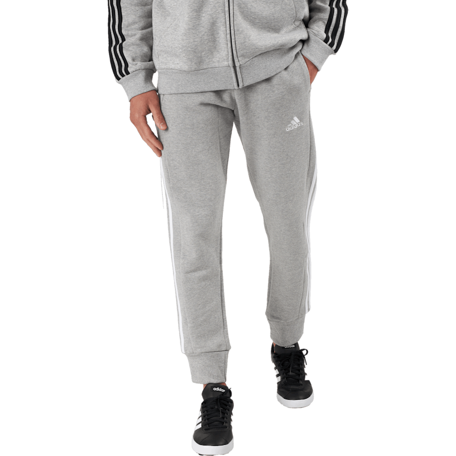 Essentials French Terry Tapered Cuff 3-Stripes Joggers Medium Grey Heather