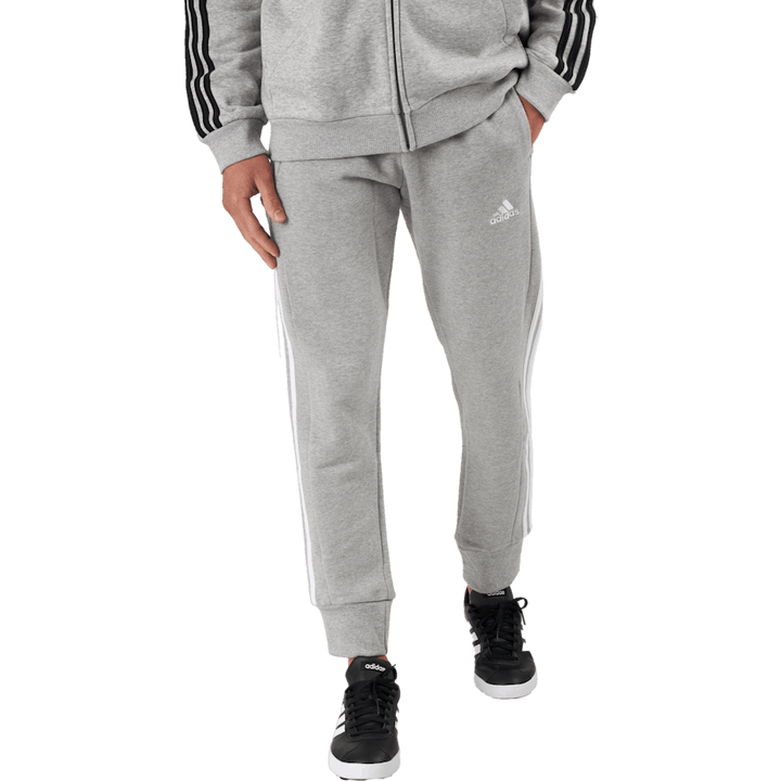 Essentials French Terry Tapered Cuff 3-Stripes Joggers Medium Grey Heather