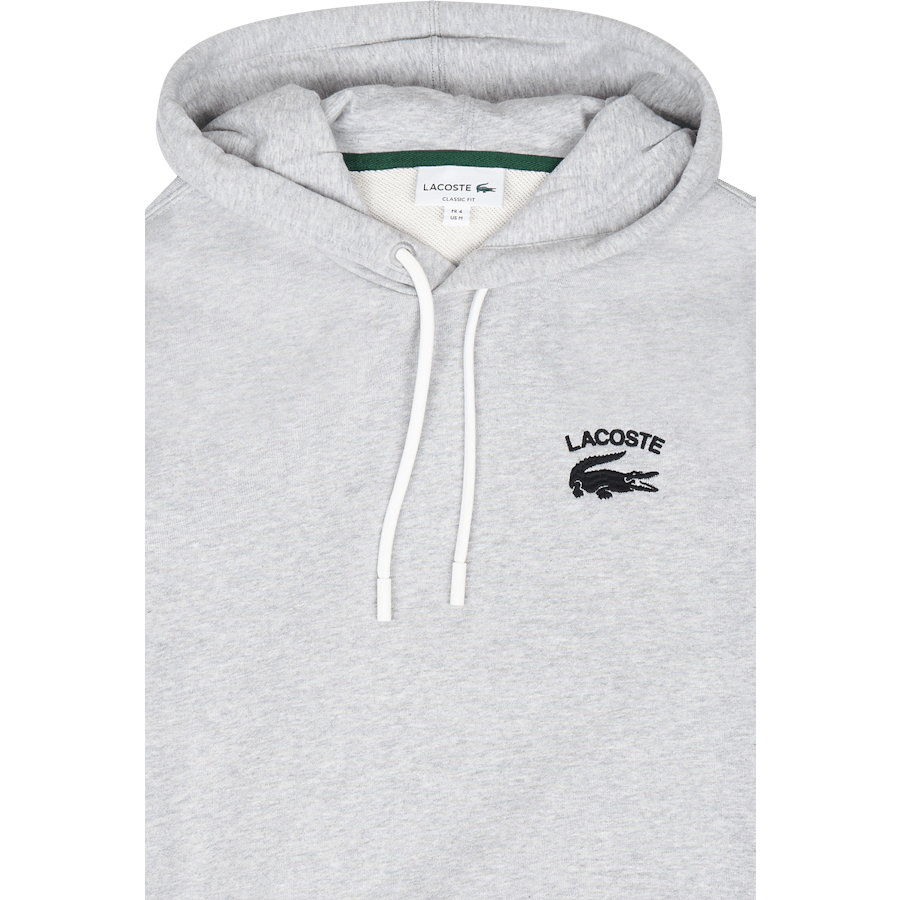 Sweat à capuche uni Lacoste Classic Fit Argent Chine