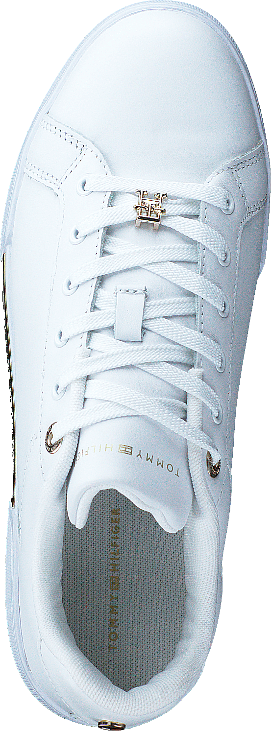 Court Sneaker mit Spitze Hardwa Weiß Gold