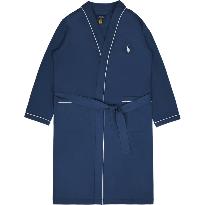Cotton-Blend Jersey Robe Clancy Blue