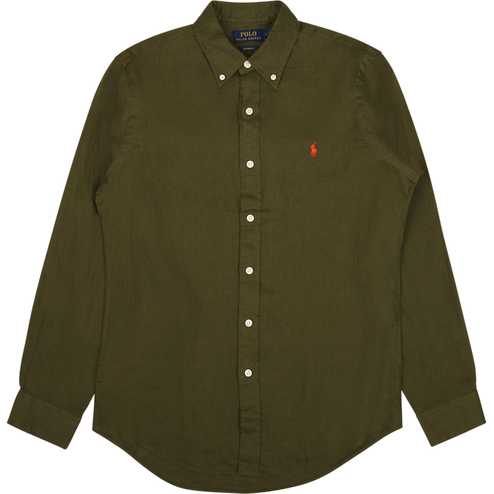 Camicia in lino dal taglio personalizzato Salvia scura