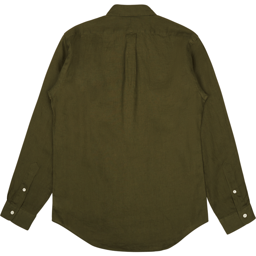 Camicia in lino dal taglio personalizzato Salvia scura