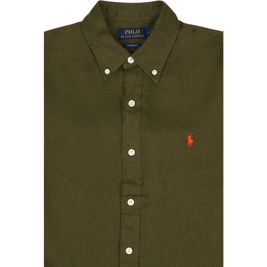 Camicia in lino dal taglio personalizzato Salvia scura
