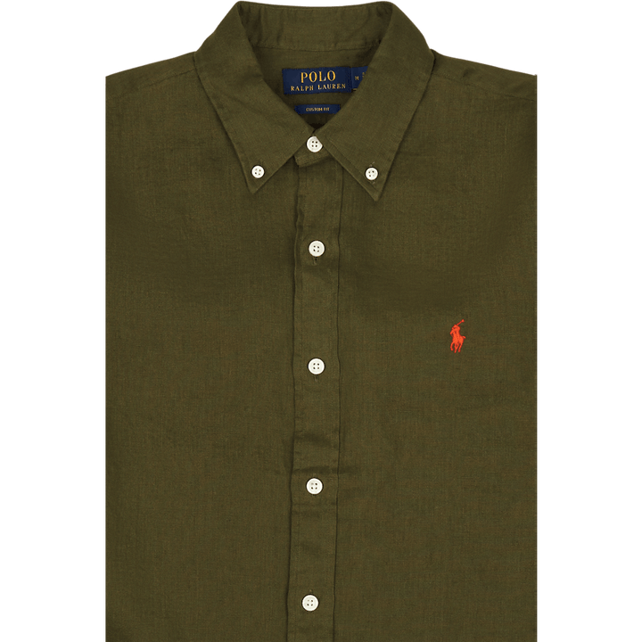 Camicia in lino dal taglio personalizzato Salvia scura