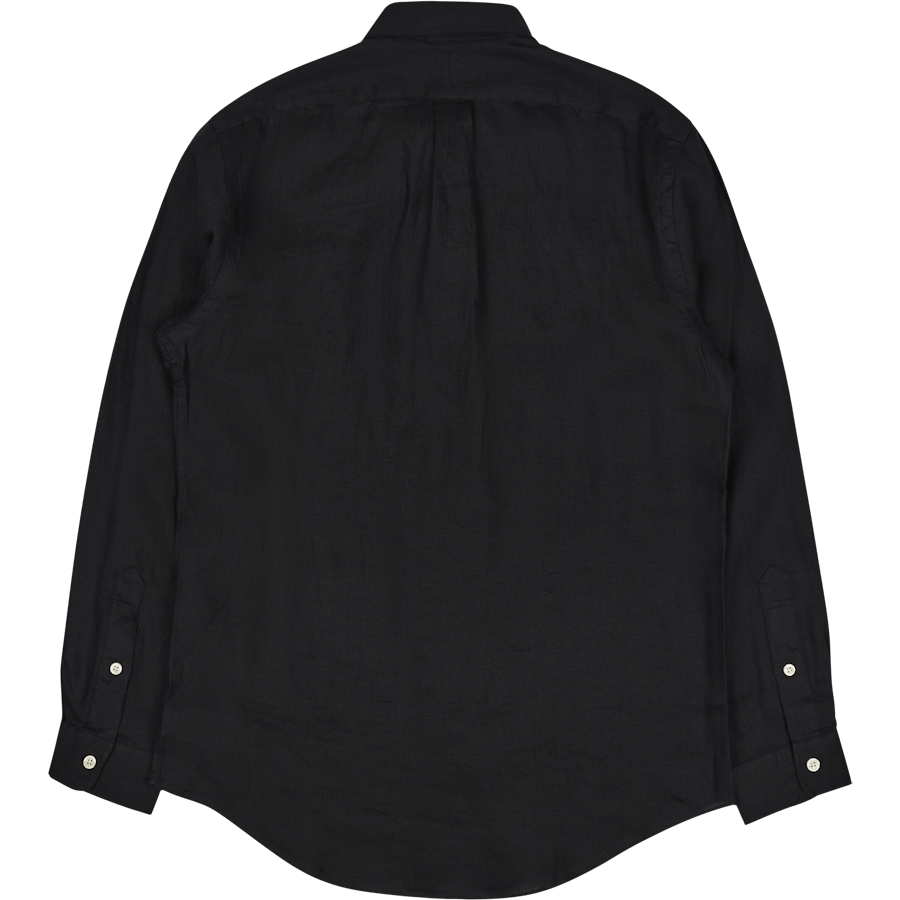 Camicia in lino Polo nera dal taglio personalizzato