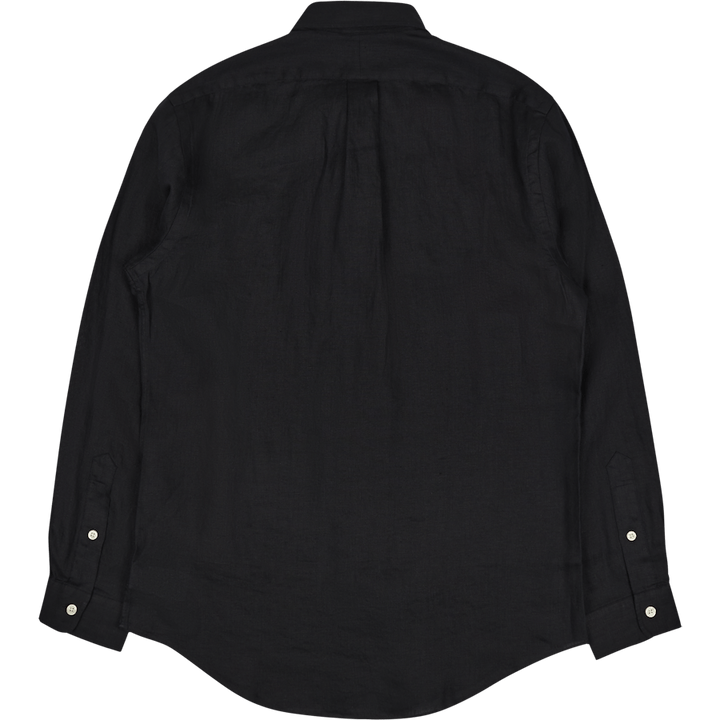 Camicia in lino Polo nera dal taglio personalizzato