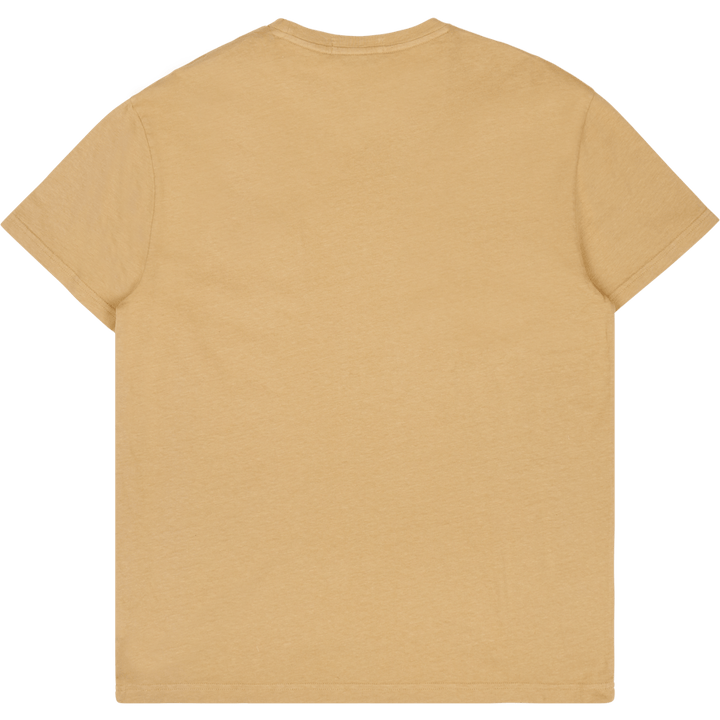 T-shirt coupe classique en coton et lin avec poche, kaki vintage