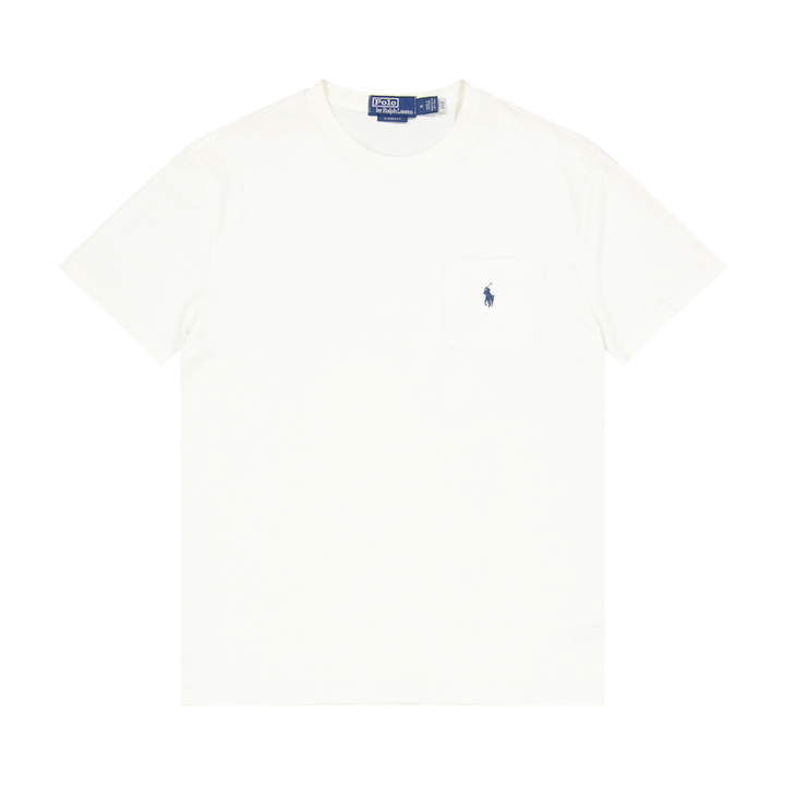 Classic Fit Cotton-Linen Pocket T-Shirt Antique Cream