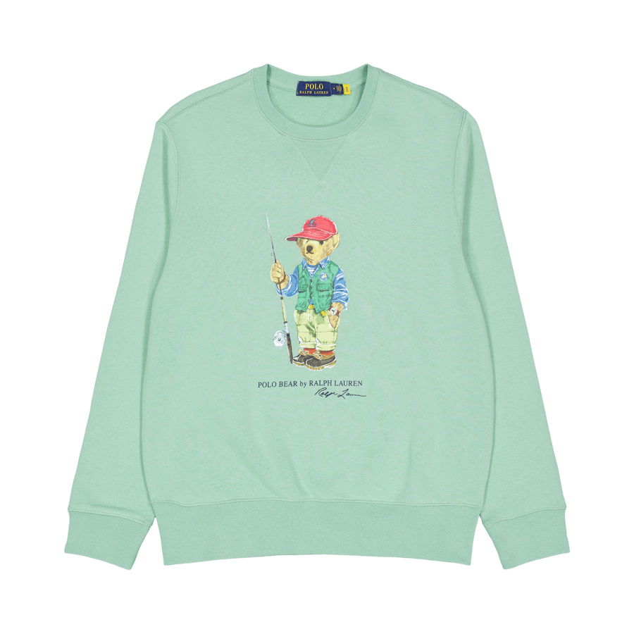 Polo Ralph Lauren Graphic Fleece Sweatshirt Sp23 Faded Mint Fishing Bear