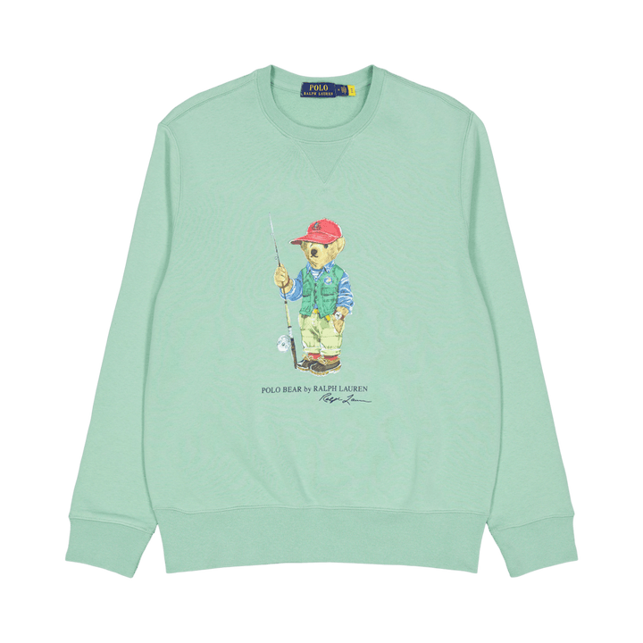 Polo Ralph Lauren Graphic Fleece Sweatshirt Sp23 Faded Mint Fishing Bear